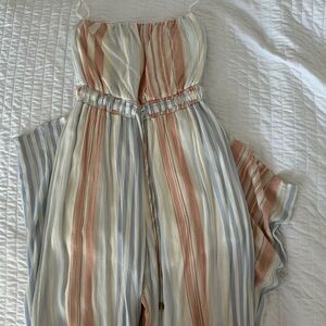 Stylish Blue and Red Striped Jumpsuit